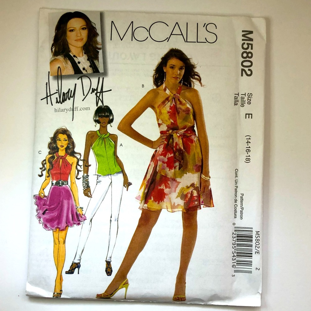 3 for $20 McCall’s Sewing Pattern M5802  Size E